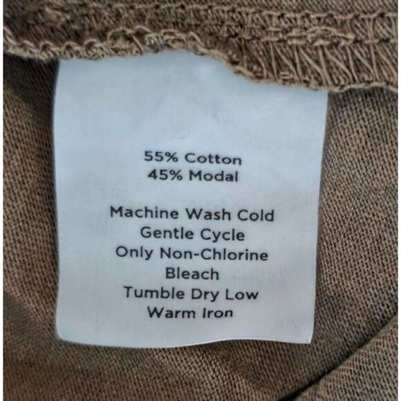 Talbots Cap Sleeve VNeck Ruffle Detail Slim Fit Top Womens Size M Brown - Picture 8 of 9